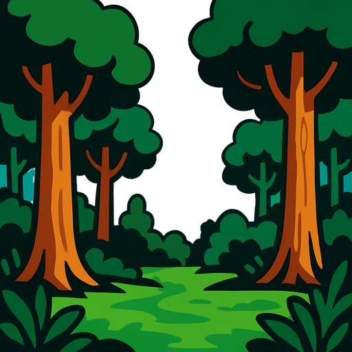 A forest background.
In-Game asset.  High contrast.  No shadows
