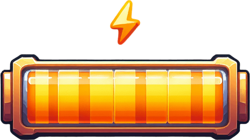 EnergyBar.
Single Game Texture.  In-Game asset.  2d.  Blank background.  High contrast.  No shadows