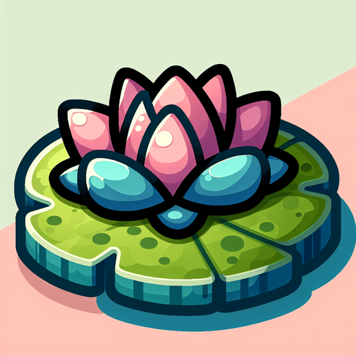 Single Cartoon lillypad seen edge on. No flower
Game Texture. In-Game asset. 2d. Blank background. High contrast. No shadows.