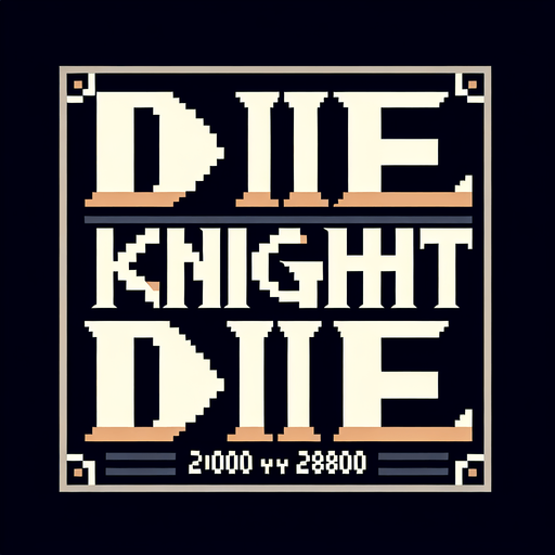 2000 by 2800 high quality banner. Pixelart. title reads: "Die Knight, Die!".
Single Game Texture. In-Game asset. 2d. Blank background. High contrast. No shadows.