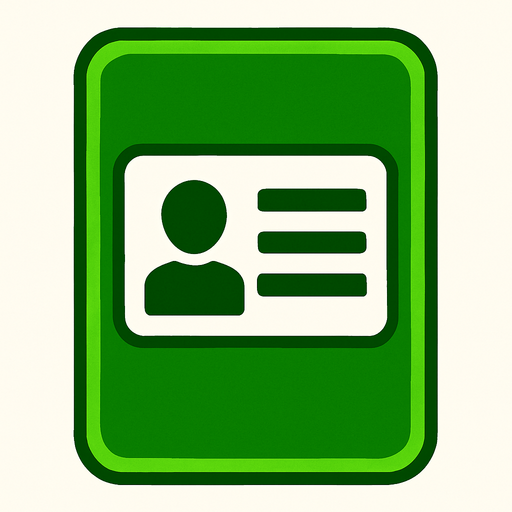 green card.
In-Game asset.  2d.  High contrast.  No shadows