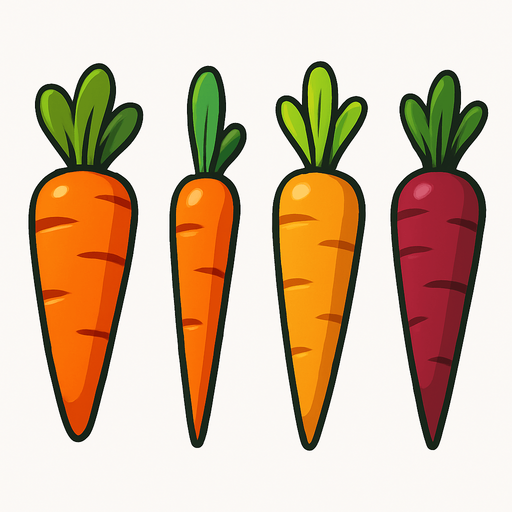 Pack of different carrot.
In-Game asset.  High contrast.  No shadows. 3D