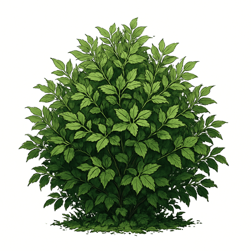 un arbusto ultra realista.
In-Game asset.  2d.  High contrast.  No shadows