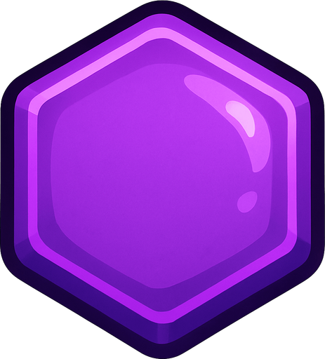Edible hexagonal single purple candy.
In-Game asset.  2d.  High contrast.  No shadows