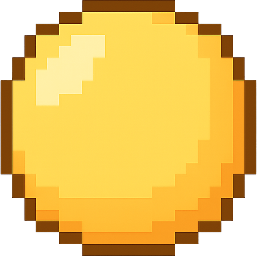 yellow ball pixel-art. No background. Transparent background. Blank background. No shadows. 2d. In-Game asset. flat