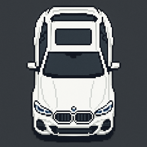BMW X6 pixel art bird's eye view.
In-Game asset.  2d.  High contrast.  No shadows