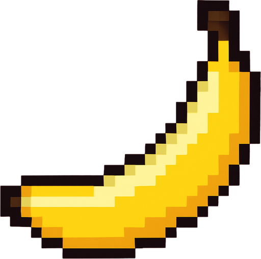 make pixel art 2d banana.
In-Game asset.  2d.  High contrast.  No shadows