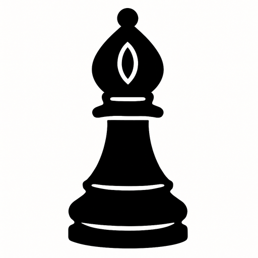 Black bishop Chess.
In-Game asset.  2d.  High contrast.  No shadows