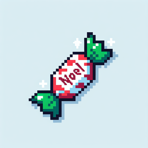 pixel candy noel.
Single Game Texture. In-Game asset. 2d. Blank background. High contrast. No shadows.