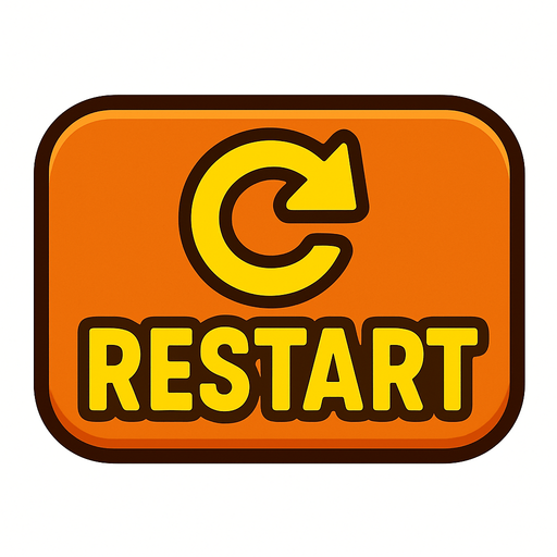 Restart button.
In-Game asset.  2d.  High contrast.  No shadows
