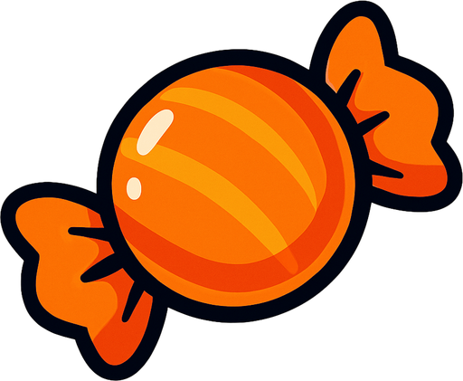 Turuncu şeker.
In-Game asset.  2d.  High contrast.  No shadows