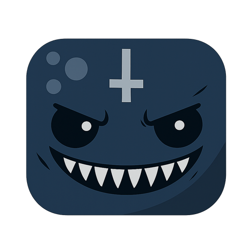 Bunun hiç birşey ni değiştirme sadece rengini koyu  mavi ve açık gri ve alnına ters haç koy ve arkaplanı olmasın