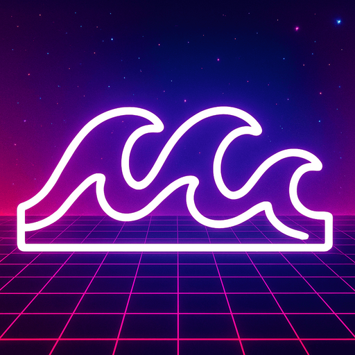 The outline of a peaked set of waves. White colour. 80s arcade machine graphics.
In-Game asset.  2d.  High contrast.  No shadows