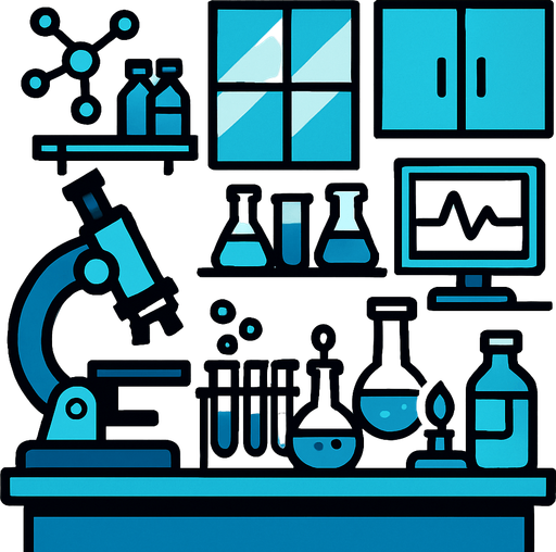 Laboratuvar.
In-Game asset.  2d.  High contrast.  No shadows