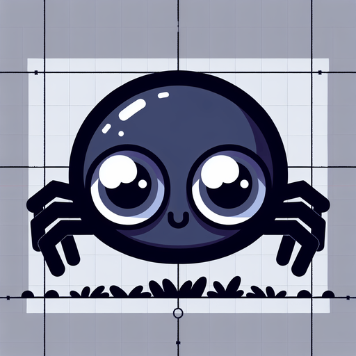 Cartoony looking spider, with two big round eyes
Single Game Texture. In-Game asset. 2d. Blank background. High contrast. No shadows.