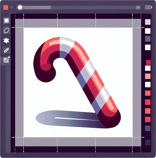 Candy Cane.
Single Game Texture. In-Game asset. 2d. Blank background. High contrast. No shadows.