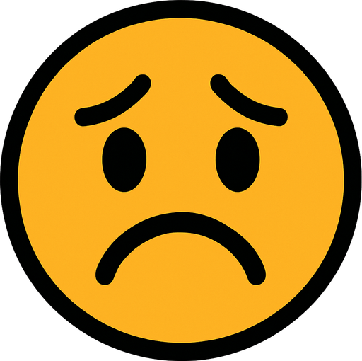 sad face.
In-Game asset.  2d.  High contrast.  No shadows. sad face