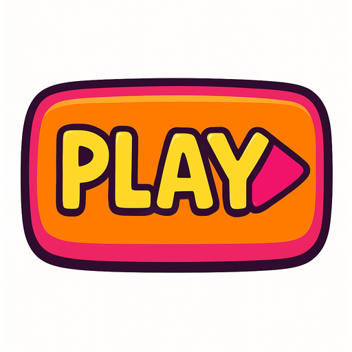 Button play.
In-Game asset.  High contrast.  No shadows