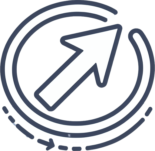 thin white counterclockwise rotating arrow