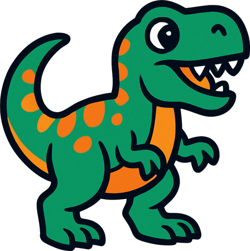 dinosaur.
In-Game asset.  2d.  High contrast.  No shadows