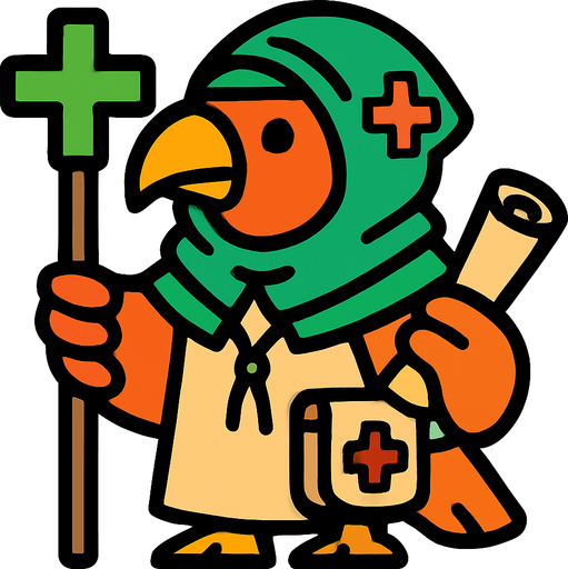 2d bird healer.
In-Game asset.  2d.  High contrast.  No shadows