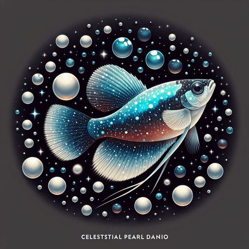 A realistic celestial pearl danio.
Single Game Texture. In-Game asset. 2d. Blank background. High contrast. No shadows.