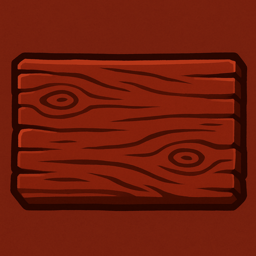 madera marron rojizo.
In-Game asset.  2d.  High contrast.  No shadows