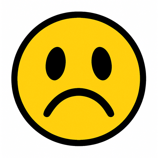sad emoji.
In-Game asset.  2d.  High contrast.  No shadows