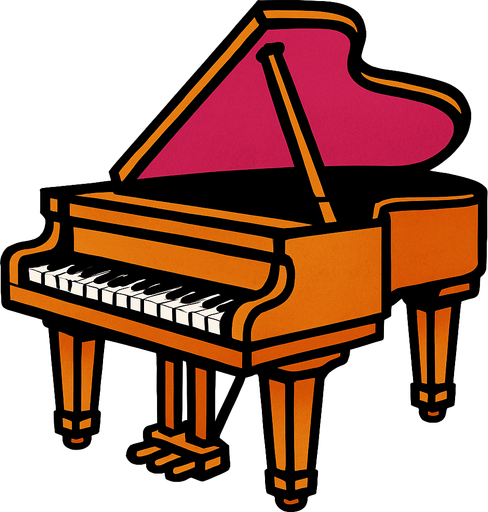 Piano enorme.
In-Game asset.  2d.  High contrast.  No shadows