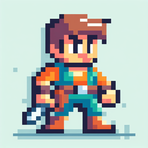 pixel mario character. 2d
Single Game Texture.  In-Game asset.  2d.  Blank background.  High contrast.  No shadows