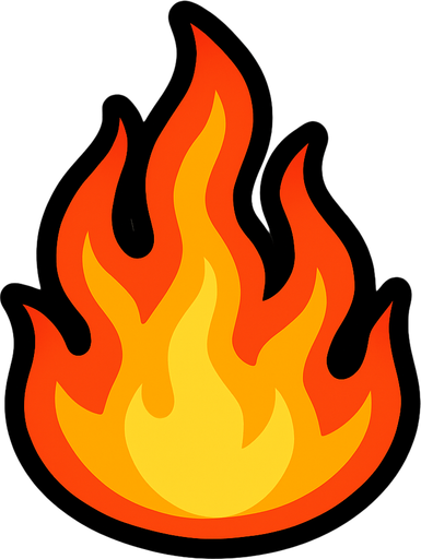Fire.
In-Game asset.  2d.  High contrast.  No shadows