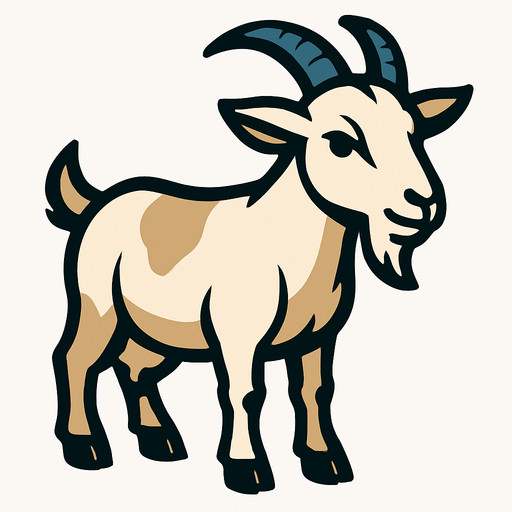 Goat.
In-Game asset.  2d.  High contrast.  No shadows