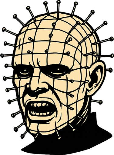 pinhead face.
In-Game asset.  2d.  High contrast.  No shadows