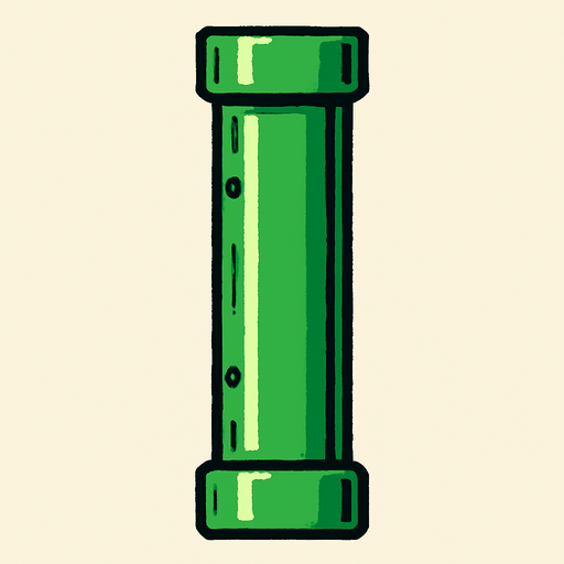 una tuberia en vertical, una sola sin ningua otra y sin y en otra direccion.
In-Game asset.  2d.  High contrast.  No shadows