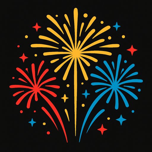 Fireworks.
In-Game asset.  2d.  High contrast.  No shadows