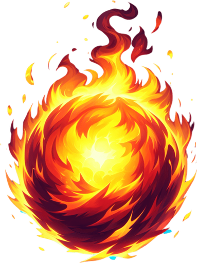 fire ball.
Single Game Texture.  In-Game asset.  2d.  Blank background.  High contrast.  No shadows