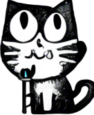 Same image, but with the cat holding an umbrella over its head.