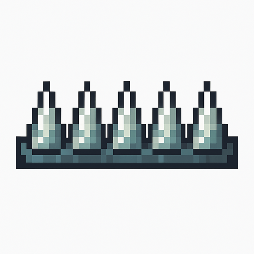 tira de puas hecho con pixeles.
In-Game asset.  2d.  High contrast.  No shadows