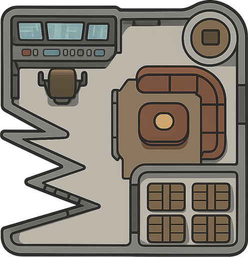 uzay aracının salonu üstten bakışı
. No background. Transparent background. Blank background. No shadows. 2d. In-Game asset. flat