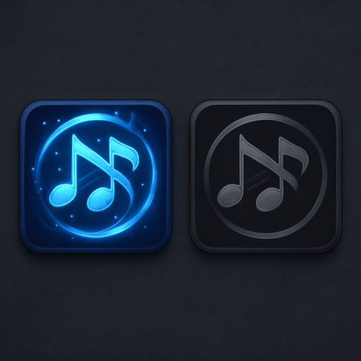 Design an icon for an Auto Start Wave toggle in a fantasy tower defense game set in a haunted concert hall. The icon should represent automatic wave progression using a musical or magical theme.

Main element: a stylized fast-forward symbol (⏩) or two angled arrows, designed from musical elements like overlapping notes, metronome arms, or flowing sheet music.

Optional overlay: a glowing circle, enchanted loop, or small play symbol to suggest automation.
Use glowing magical accents (blue, gold, or purple) and keep the shape elegant, readable, and consistent with the orchestral UI.

Icon must be square (256×256 px), readable at small sizes, and include no text.
Provide two visual states:

Enabled: glowing softly with animated sparkles or highlights.

Disabled: desaturated or dimmed, with no glow.

Style: clean fantasy UI, matching a mystical and musical battlefield interface..
In-Game asset.  2d.  High contrast.  No shadows