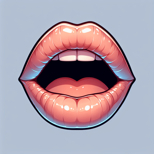 An opened pair of lips as if singing . Light Skin color. Cell shading vector art style. Facing forward. 
Single Game Texture.  In-Game asset.  2d.  Blank background.  High contrast.  No shadows