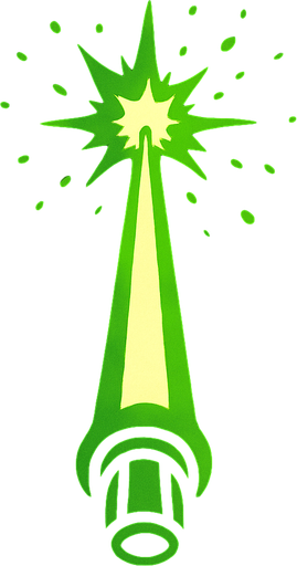 Ataque verde de Star wars mirada desde arriba llendo para adelante.
In-Game asset.  2d.  High contrast.  No shadows