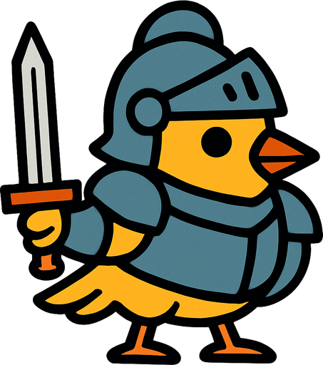 2d knight bird.
In-Game asset.  2d.  High contrast.  No shadows
