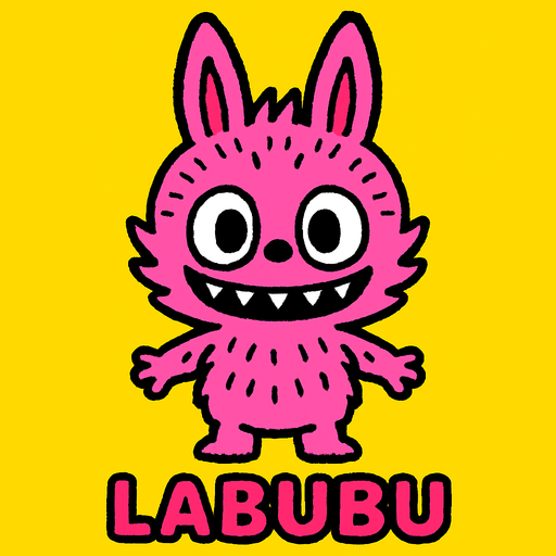 Labubu pink.
In-Game asset.  2d.  High contrast.  No shadows