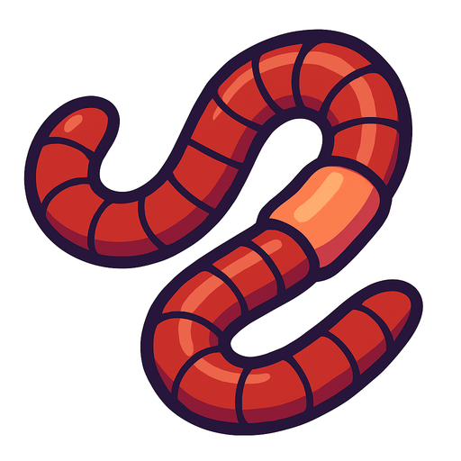 worm no background.
In-Game asset.  2d.  High contrast.  No shadows