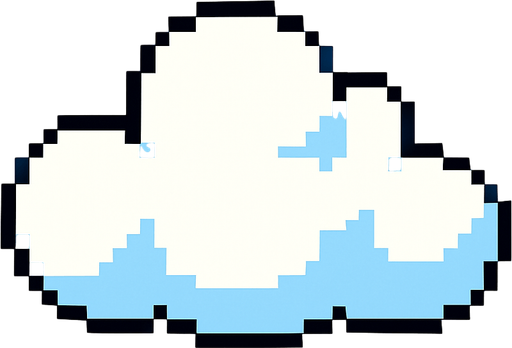 One Cloud style pixel art.
2d.  High contrast.  No shadows
