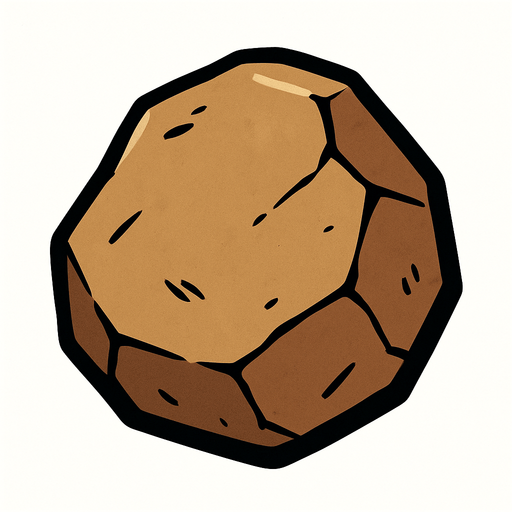 basit fırlatmalık taş.
In-Game asset.  2d.  High contrast.  No shadows