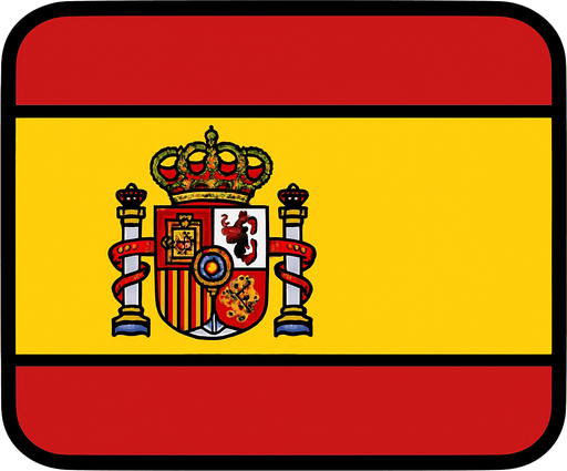 Bandera de idioma español.
In-Game asset.  2d.  High contrast.  No shadows