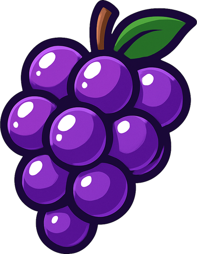 Shiney grape vector.
In-Game asset.  2d.  High contrast.  No shadows