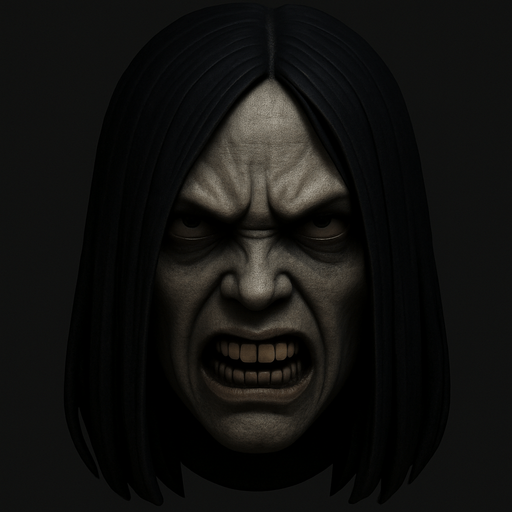 3D Scary face meme samara and angry. only face. normal eyes not so opened.
In-Game asset.  High contrast.  3D. No shadows. only face